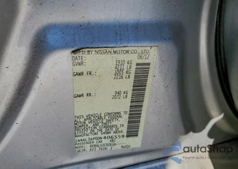 2013 Nissan Altima 2.5 z USA, uszkodzony, nr VIN 1N4AL3AP0DN406559